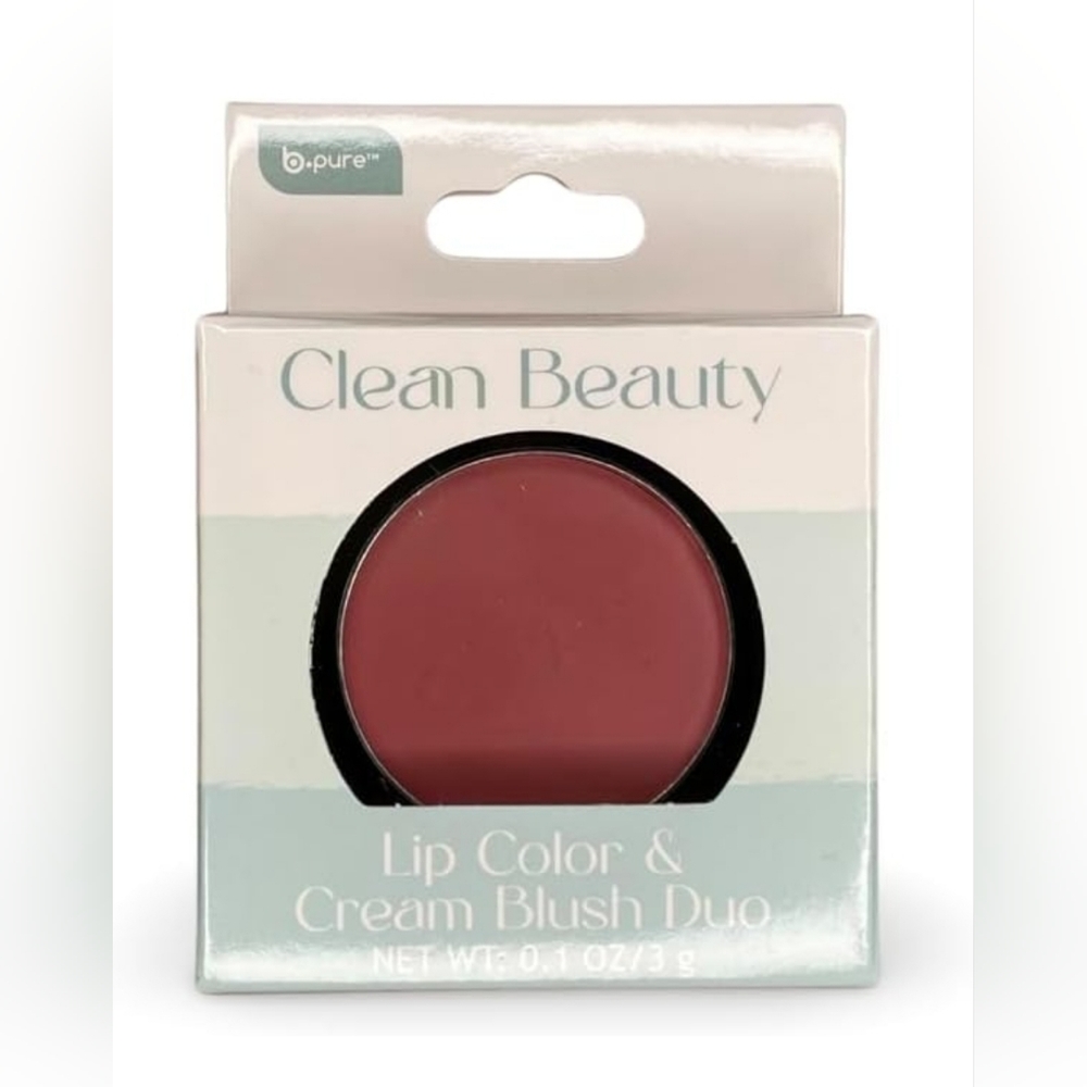 B pure Clean Beauty Lip Color & Cream Brush Duo 0.1 oz (Late Night)